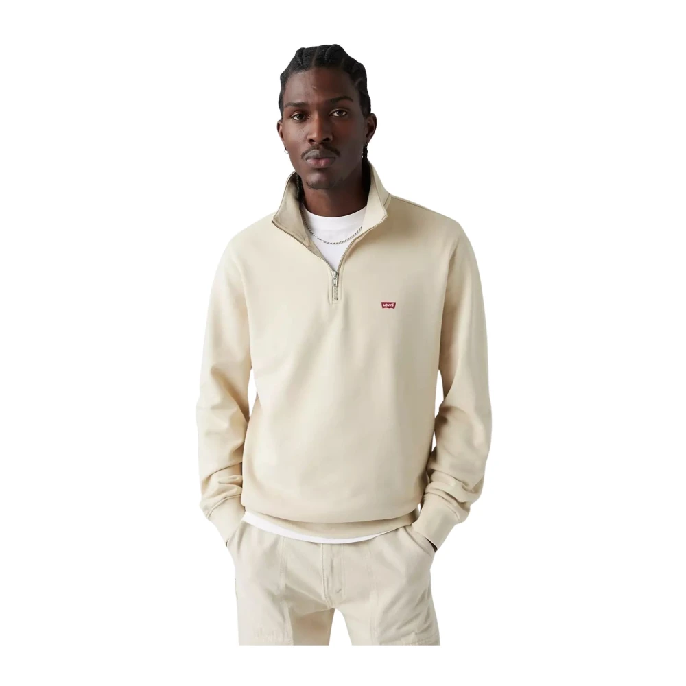 Levi's Sweater MET Ritssluiting 1 4 Origineel MAN Beige Heren
