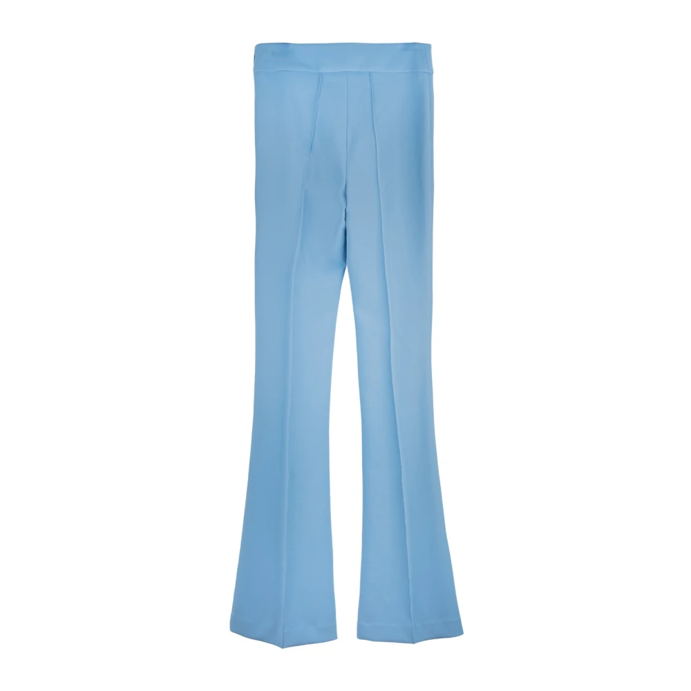 Elisabetta Franchi Gouden Logo Ritsbroek Blue Dames