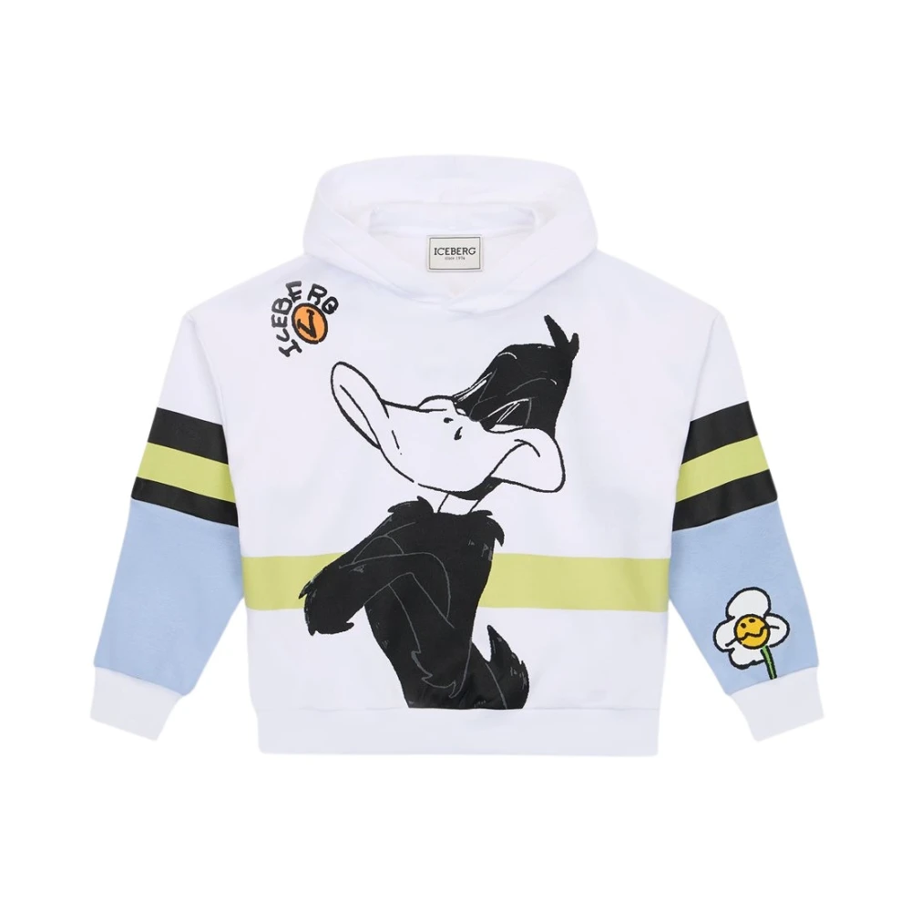 Iceberg Barn - Vit hoodie med Daffy Duck tryck Multicolor, Pojke