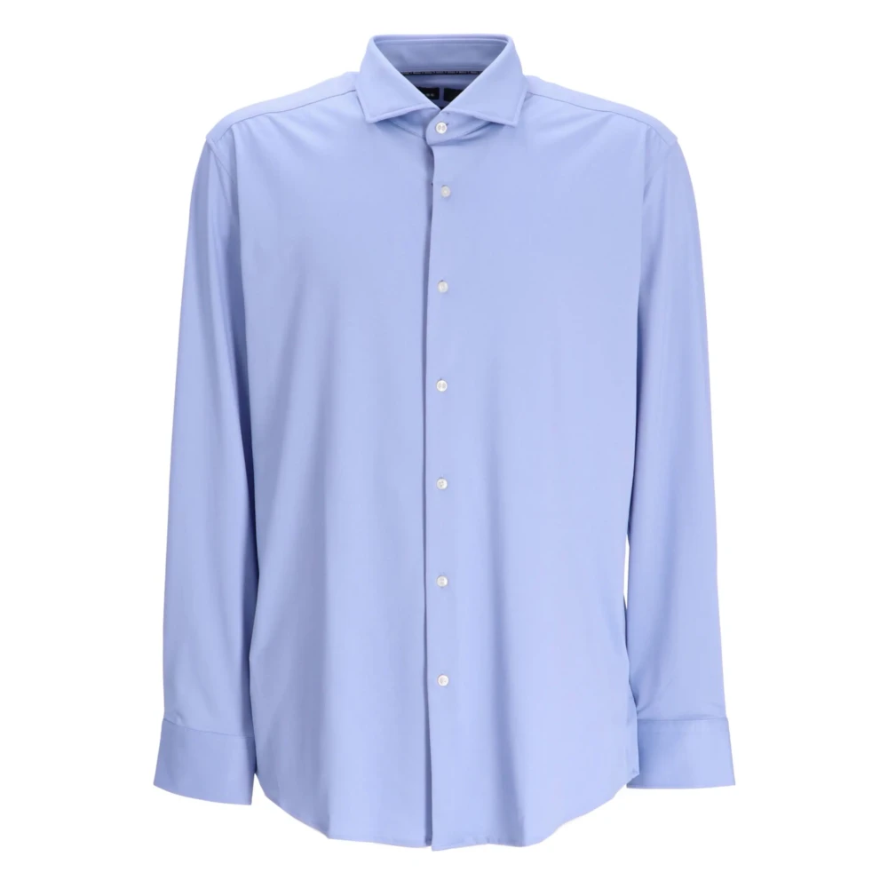 Hugo Boss Slim Fit Overhemd met Spreidkraag Blue Heren