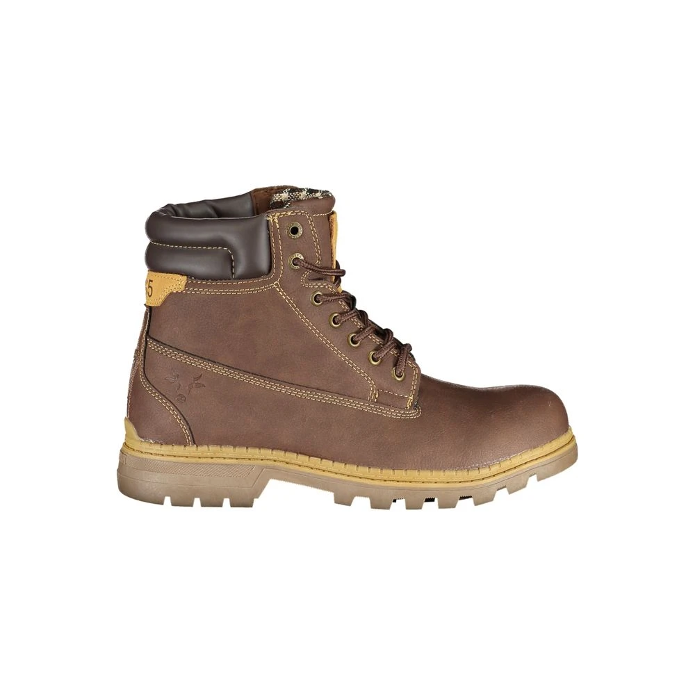 Carrera Women's Brown Elegant Lace-Up Boots With Contrast Details