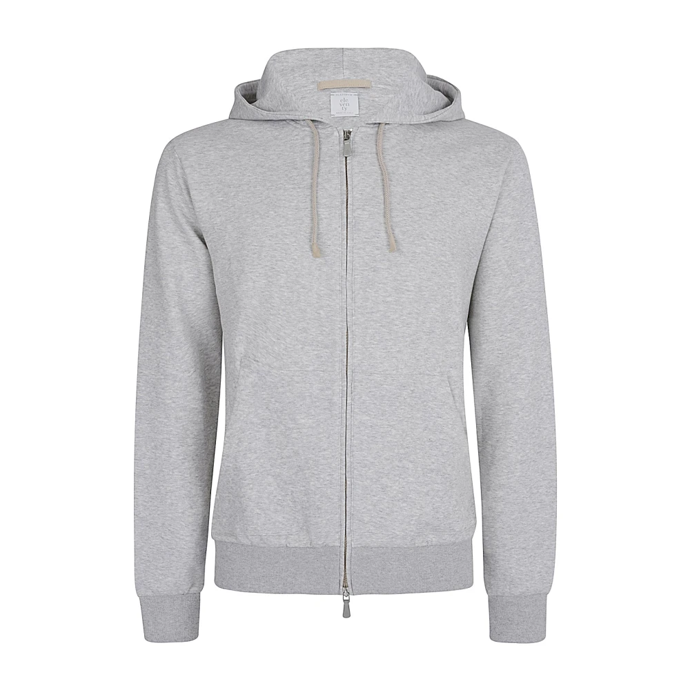 Eleventy Hoodie van katoen kasjmier en zijde Gray Heren