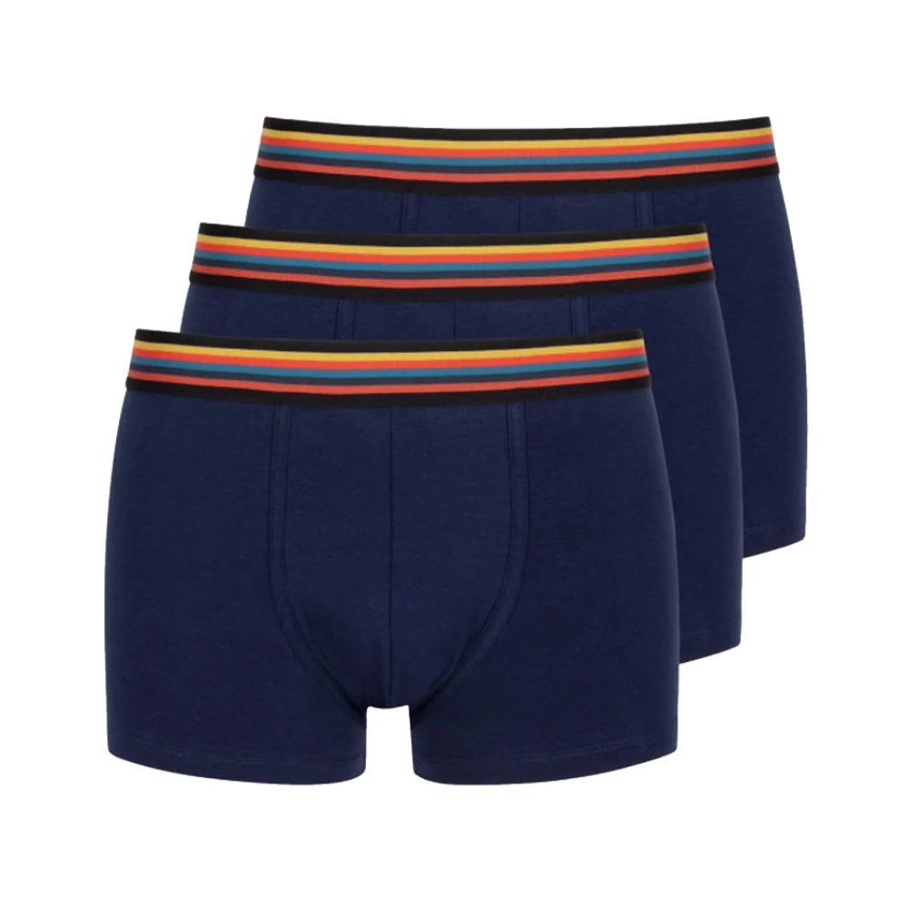 Paul Smith Men's Blue 3-Pack Boxer Shorts With Logo Waistband - Underpants - S - Underwear
