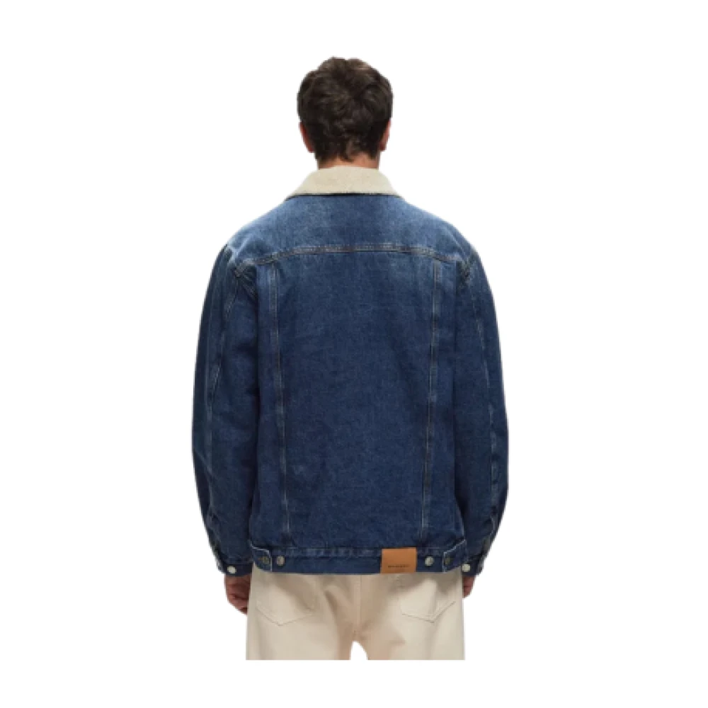 Isabel marant Indigo Denim Shearling Kraag Jas Blue Heren