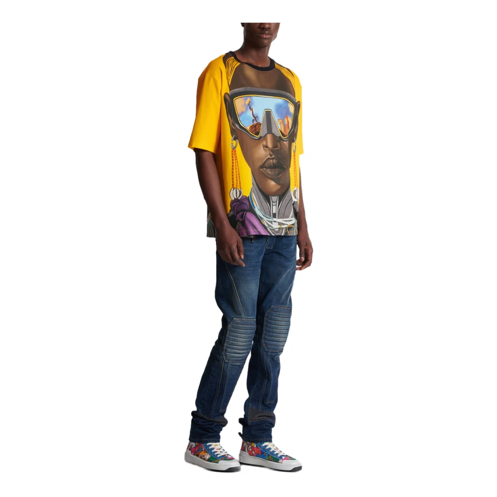Balmain Disney x : The Lion King T-shirt met groot print Nika Mtwana Multicolor Heren