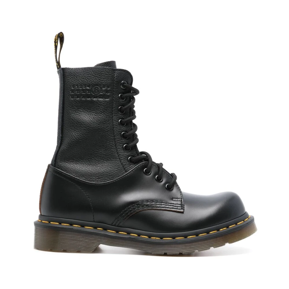 Dr. Martens Svarta läder snörstövlar Black, Dam