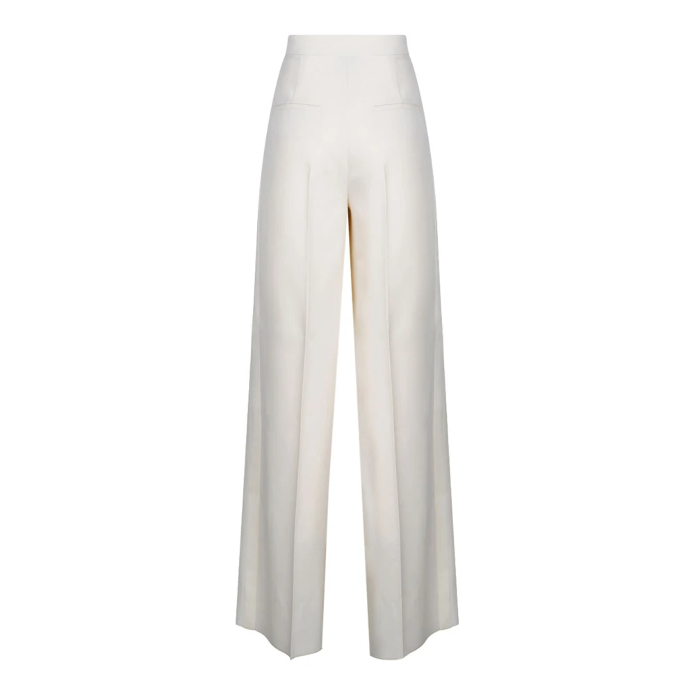 Max Mara Beige Pianoforte Broek met Wijde Pijpen Beige Dames