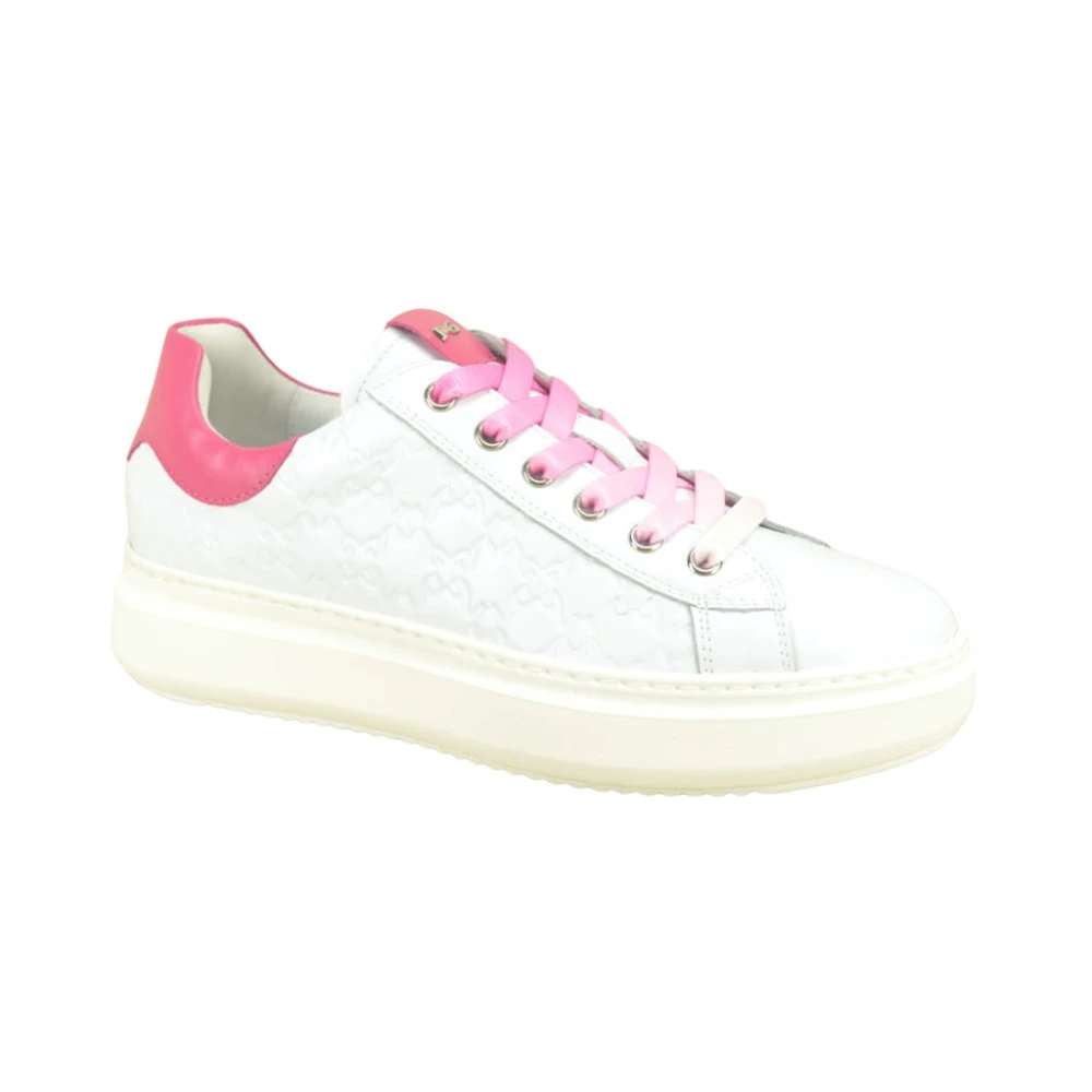 Nerogiardini Witte + Fuchsia Sneaker Dames Schoenen