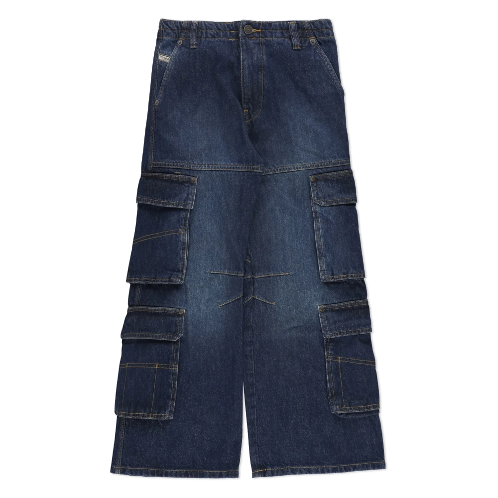 Diesel Blå Barn Cargo Jeans för Flickor Blue, Flicka