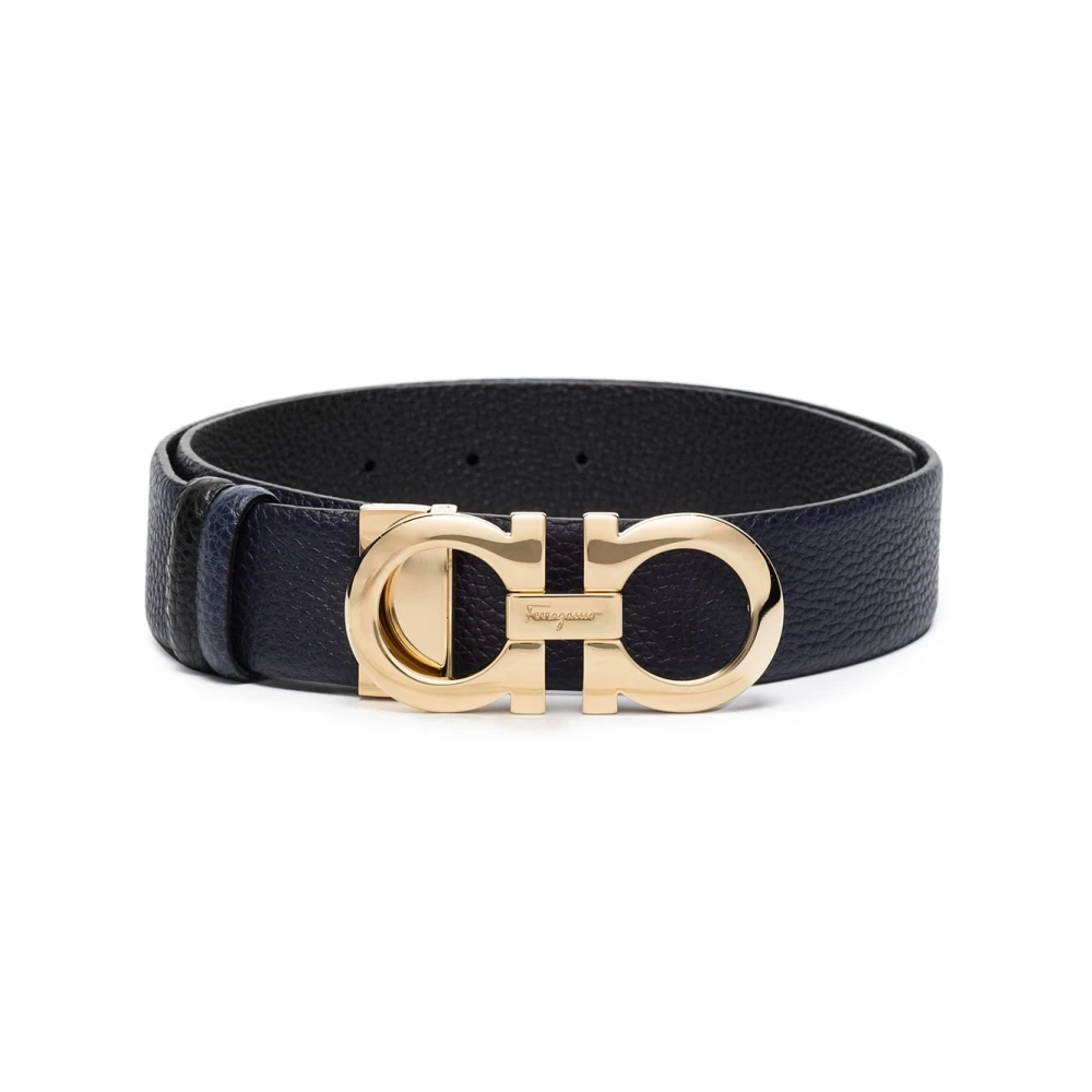 Salvatore Ferragamo Blauwe Gancini Leren Riem Blue Dames
