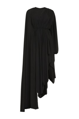 crepe-dress-with-lace-up-closure