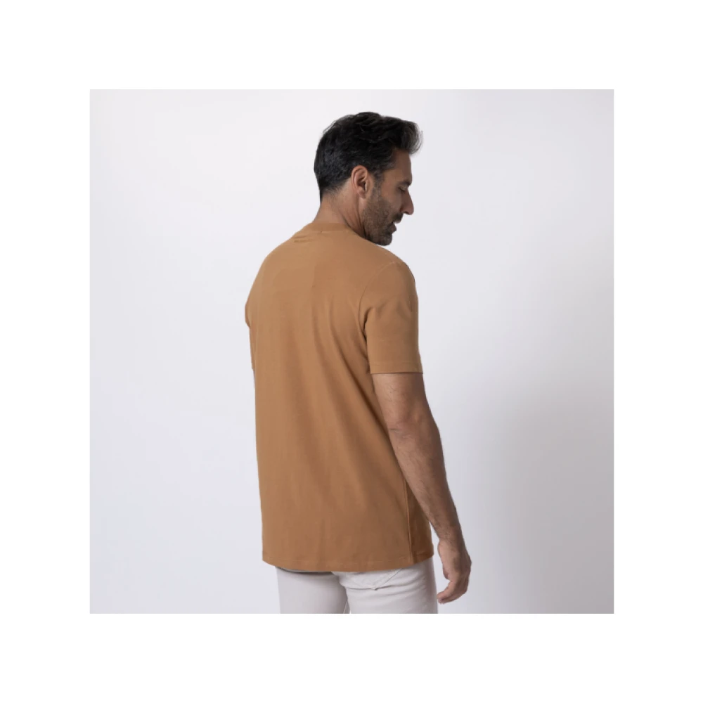 Karl Lagerfeld T-shirt camel met logo Brown Heren