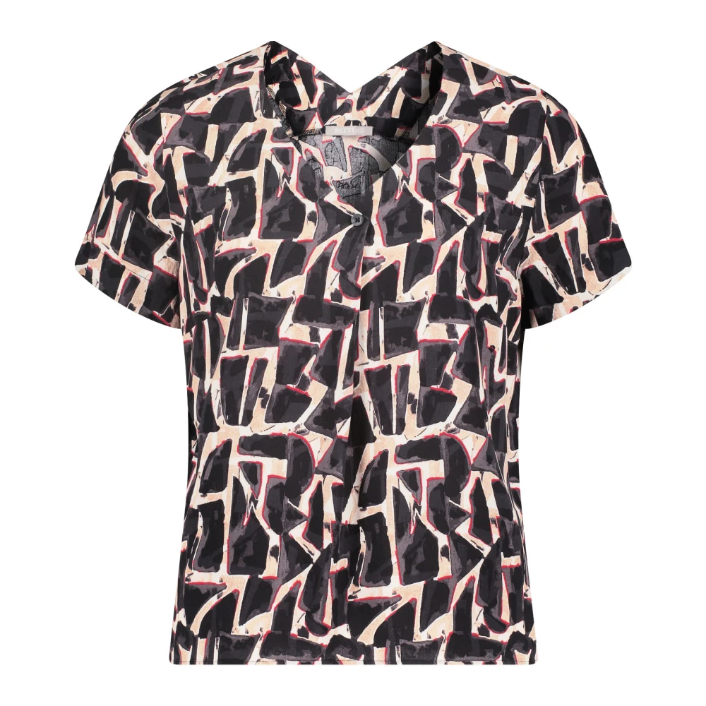 Betty & Co Grafische Print Blouse Brown Dames