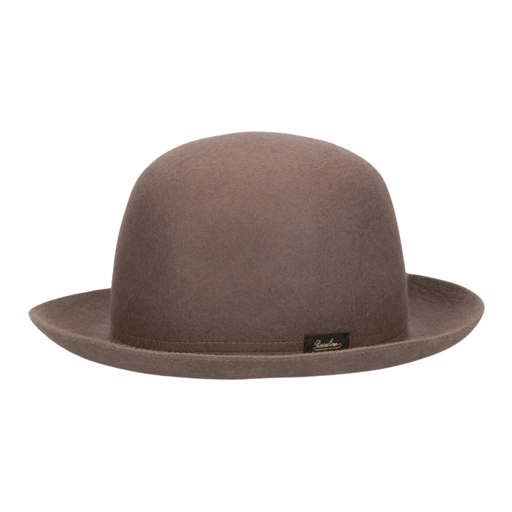Borsalino Retro-geïnspireerde vilten hoed met medium rand Brown Heren
