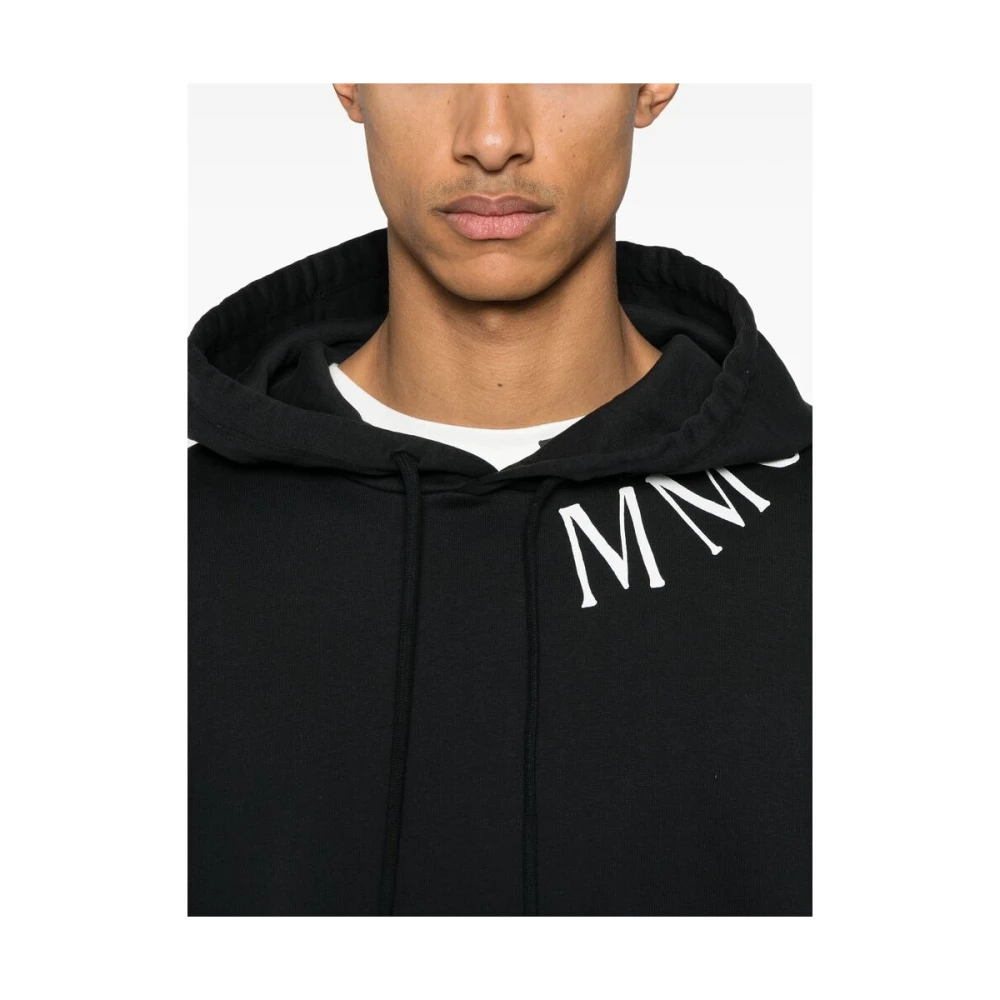 MM6 Maison Margiela Zwarte hoodie met trekkoord Black Heren