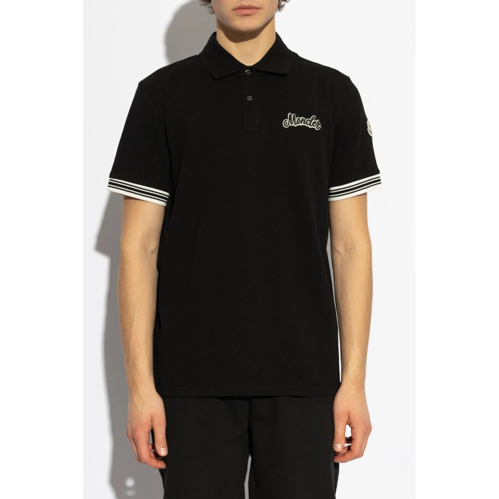 Moncler Polo met logo Black Heren