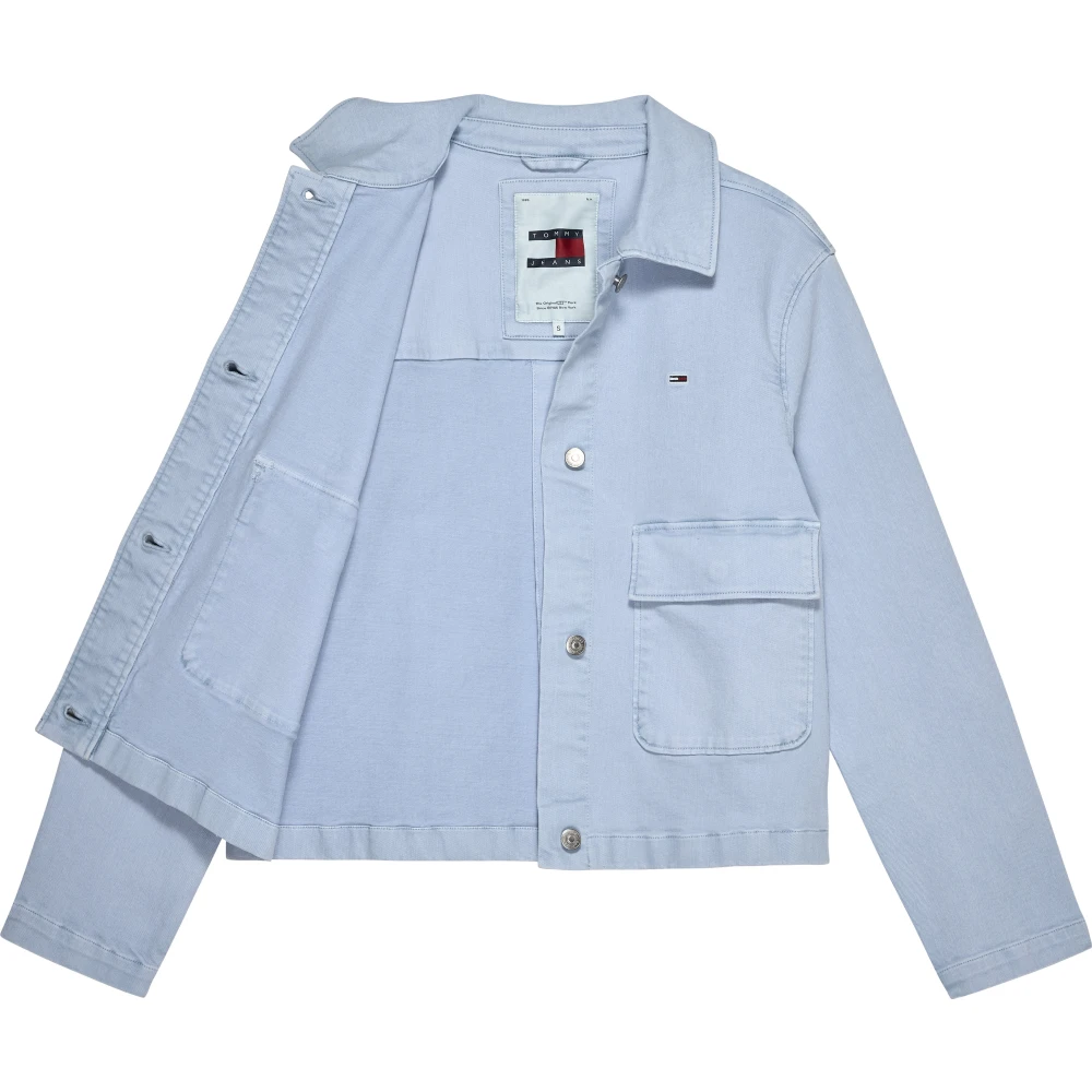Tommy Jeans Vintage Gewassen Overhemd Stijl Jas Blue Dames