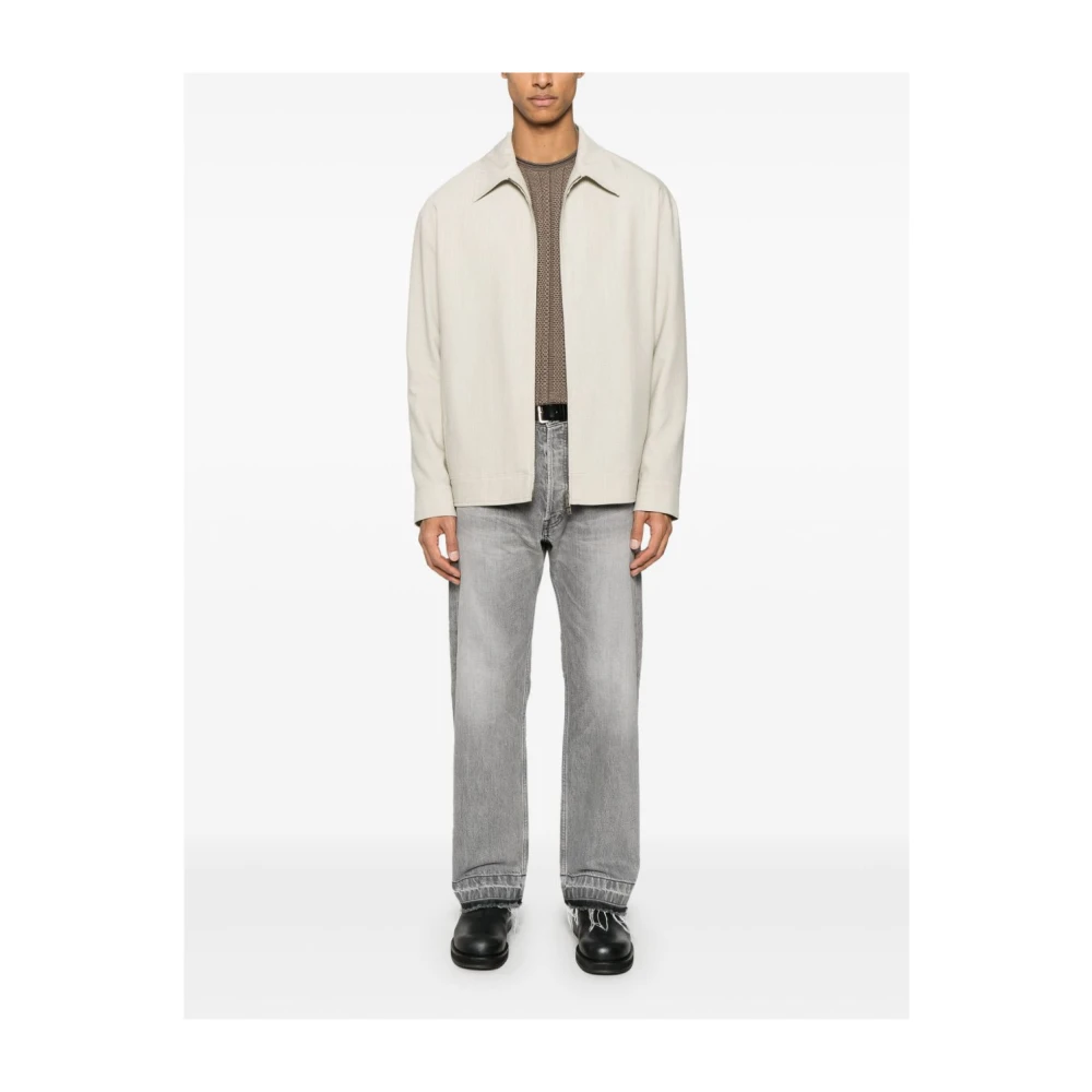 Golden Goose Beige Jas met Rits en Logo Applicatie Beige Heren