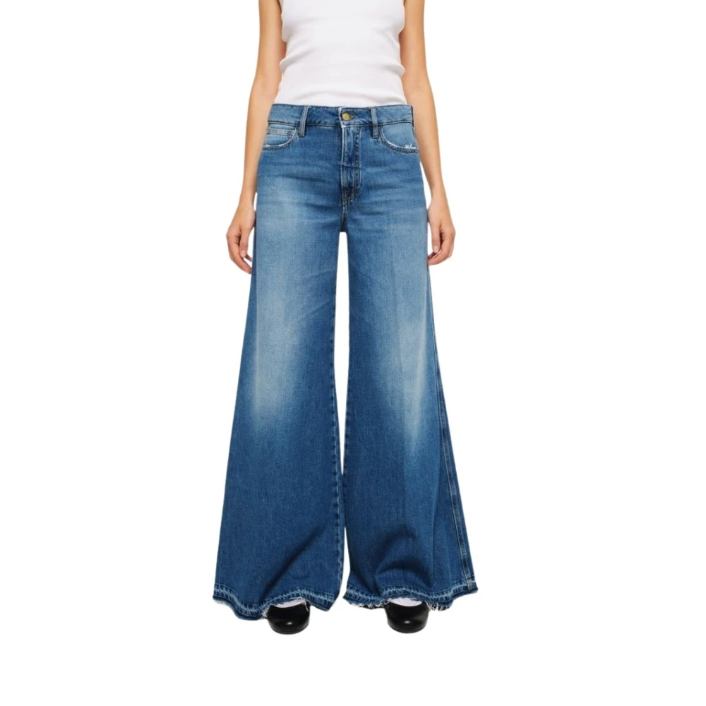 Cycle Wijde Pijp Flare Fit Denim Jeans Blue Dames