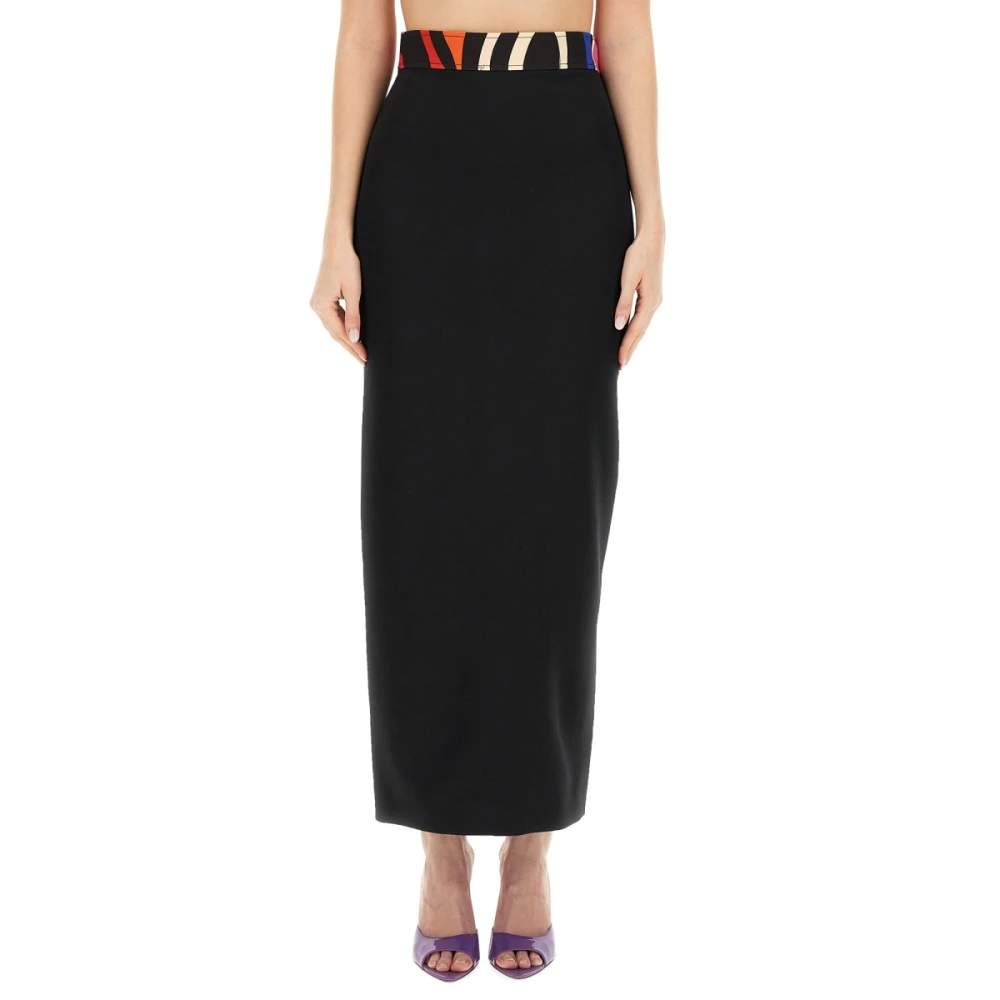 EMILIO PUCCI Italiaanse Crepe Rok Black Dames