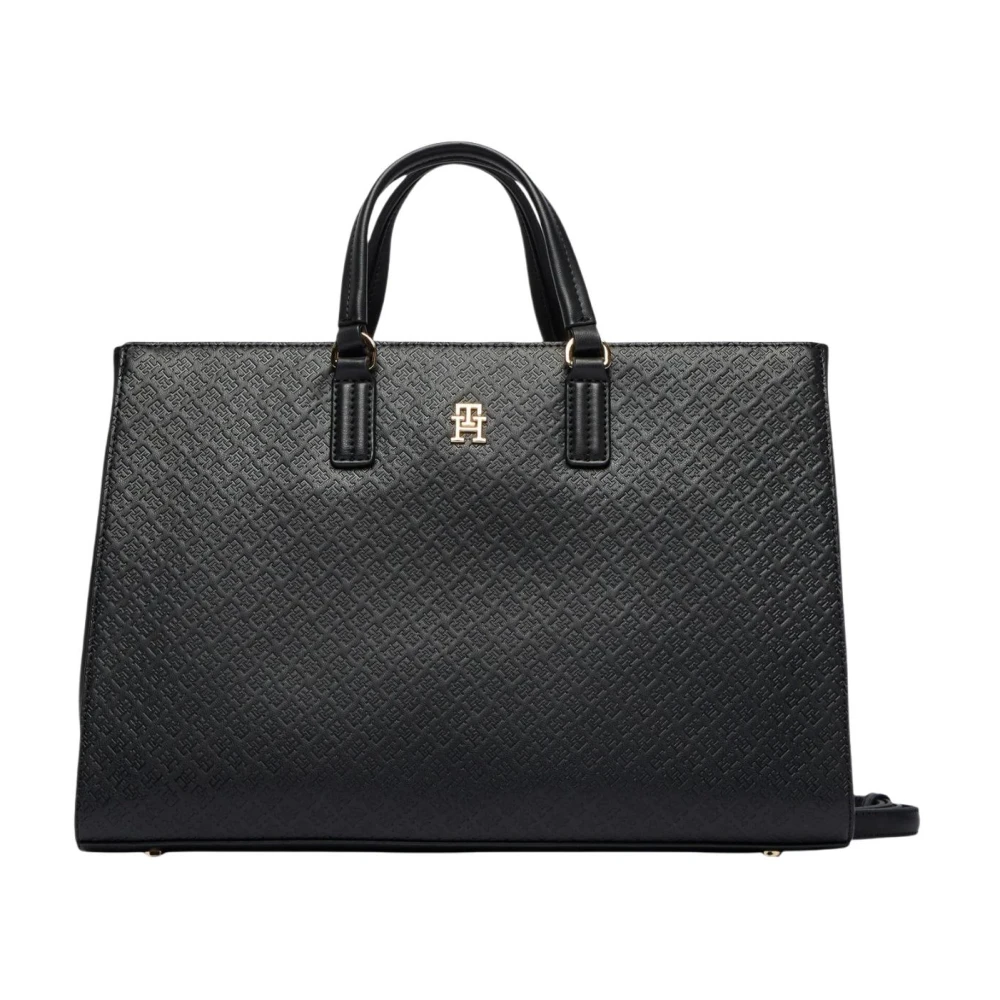 Tommy Hilfiger Women's Black Handbags, One Size, Th Daily Satchel Mono