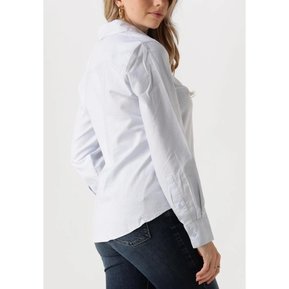 Tommy Hilfiger Lichtblauwe Oxford Katoenen Regular Shirt Blue Dames