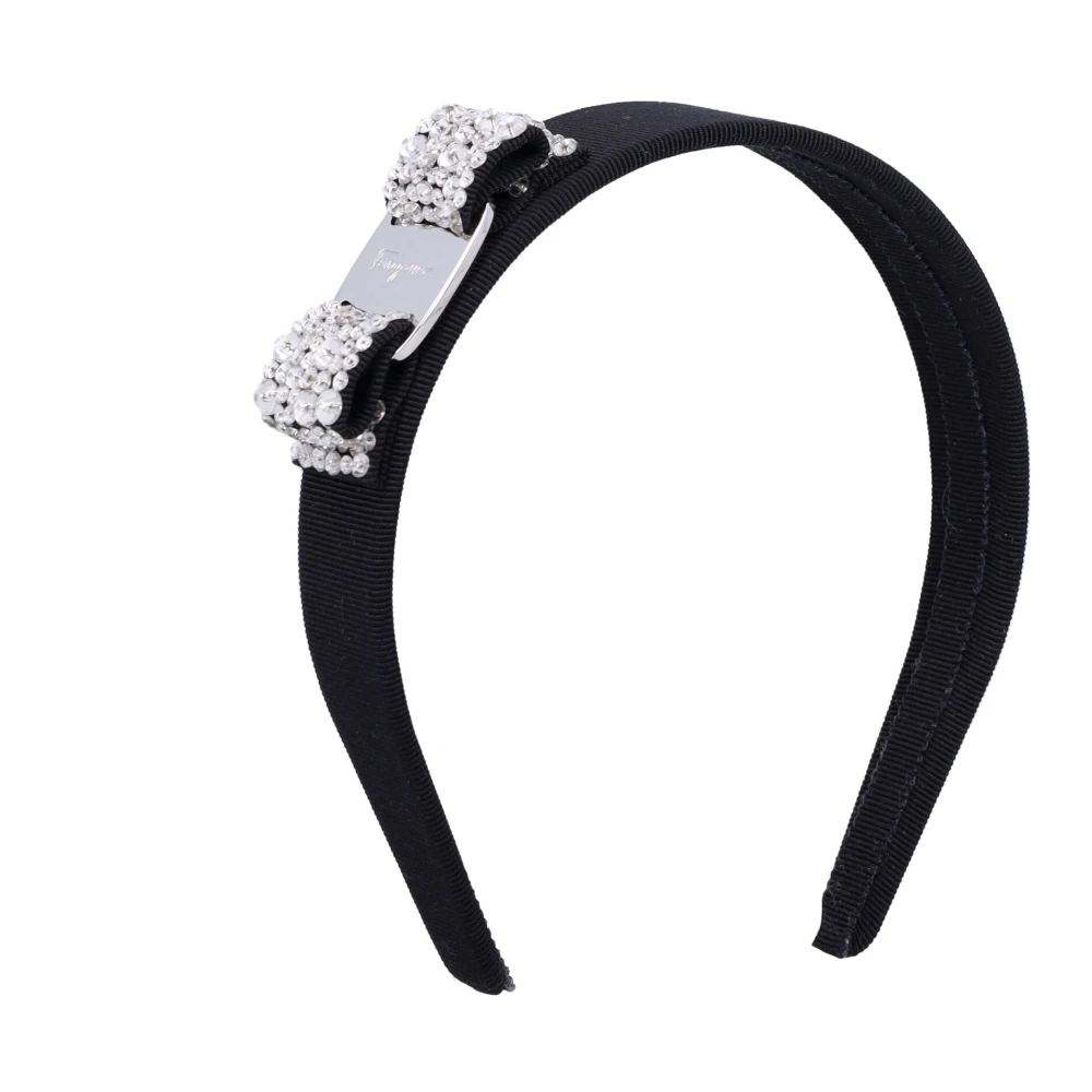 Salvatore Ferragamo Kristallen Strik Hoofdband Accessoires Black Dames