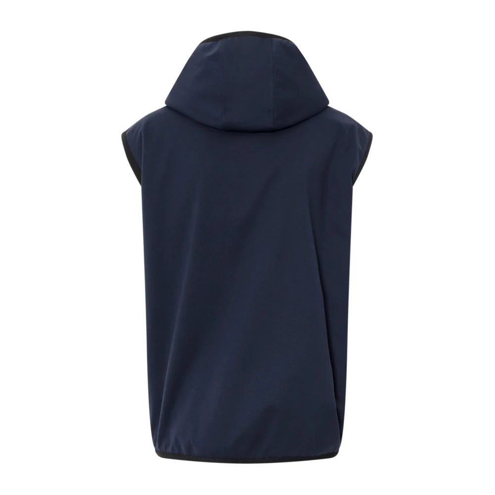 Dolce & Gabbana Mouwloze jas met capuchon Blue Heren