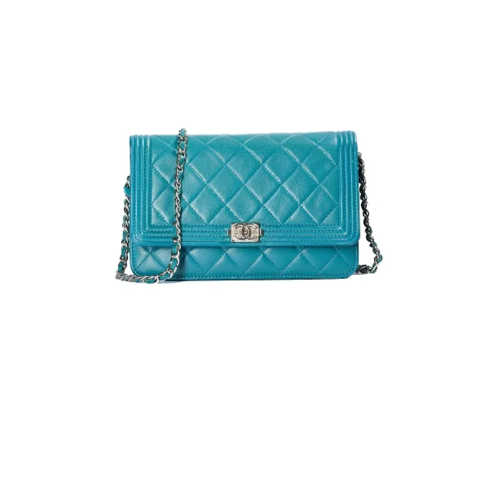 Chanel Vintage Pre-owned Leather chanel-bags Blue Dames