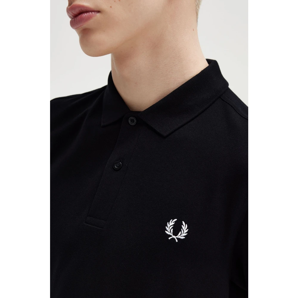 Fred Perry Gestreepte Kraag Slim Fit Polo Shirt Black Heren