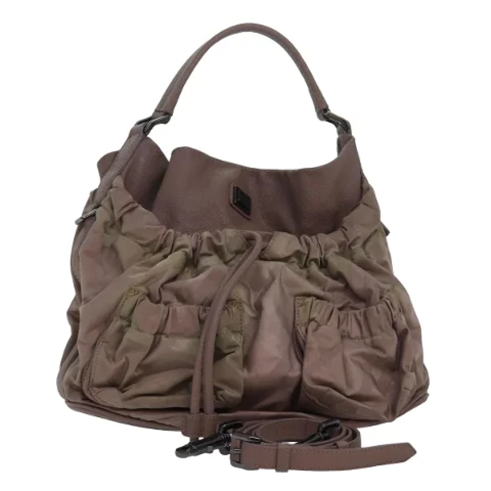 Burberry Vintage Pre-owned Leather handbags Beige Dames