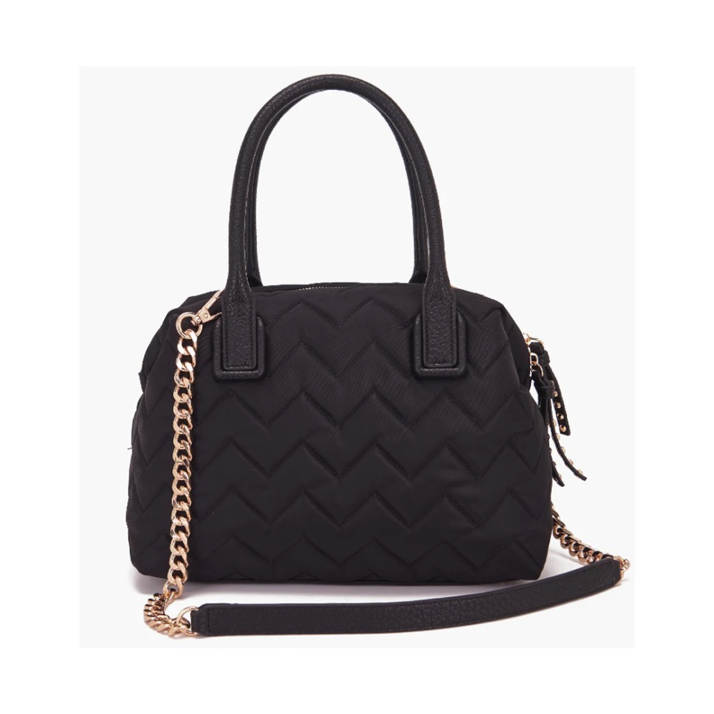 La Carrie Zwarte bowlingtas met geweven design Black Dames