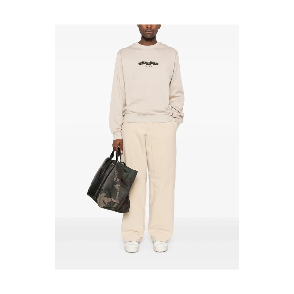 Daily Paper Beige Crew Neck Logo Sweater Beige Heren