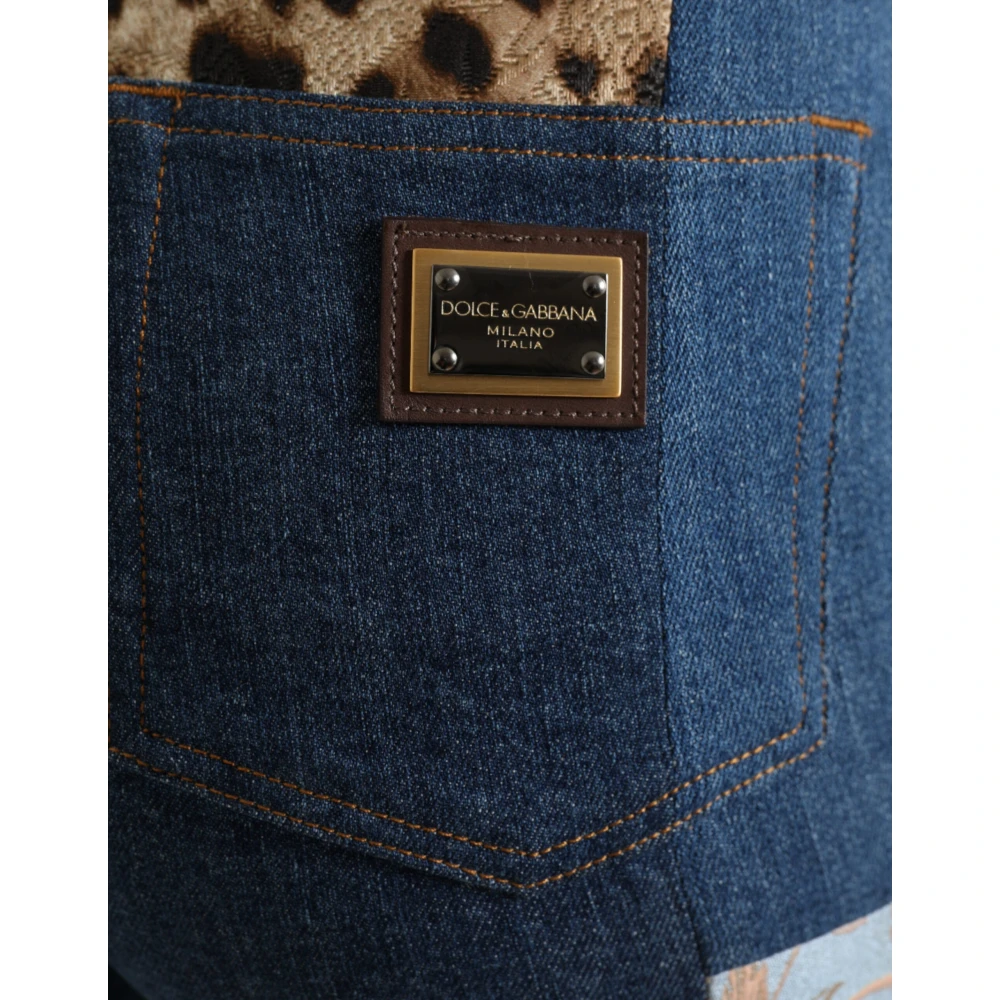 Dolce & Gabbana Levendige Patchwork Skinny Jeans Multicolor Dames