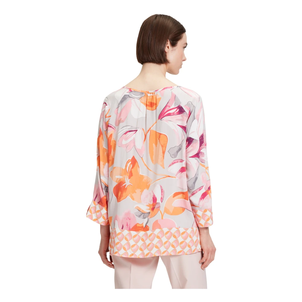 Betty Barclay Gestippelde slipblouse met gerimpelde V-hals Multicolor Dames