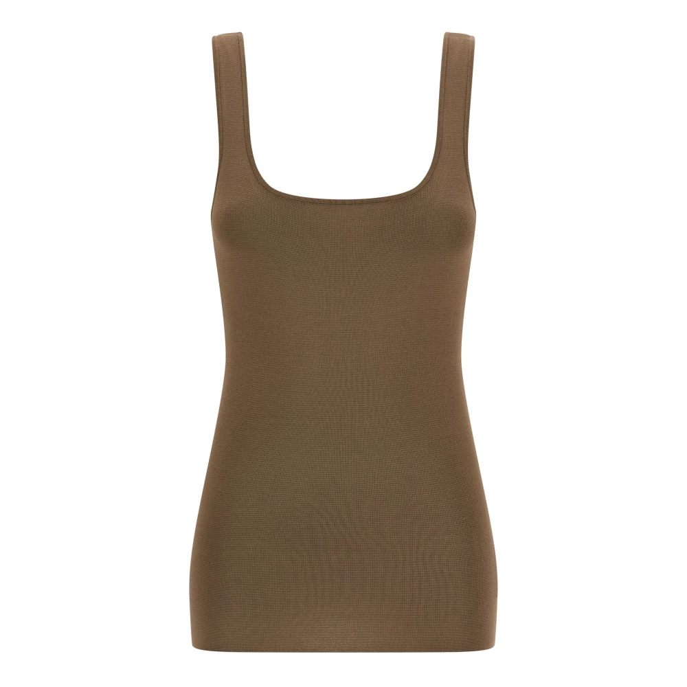 Entire Studios Women's Brown Squared Neck Top - Sleeveless Tops - M - Tops