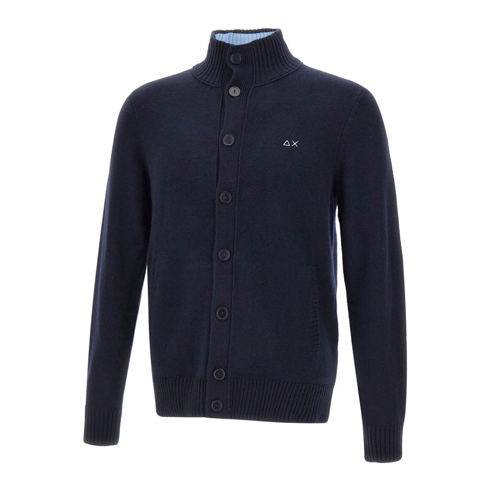 Sun68 Heren Wol Vest Marineblauw Blue Heren