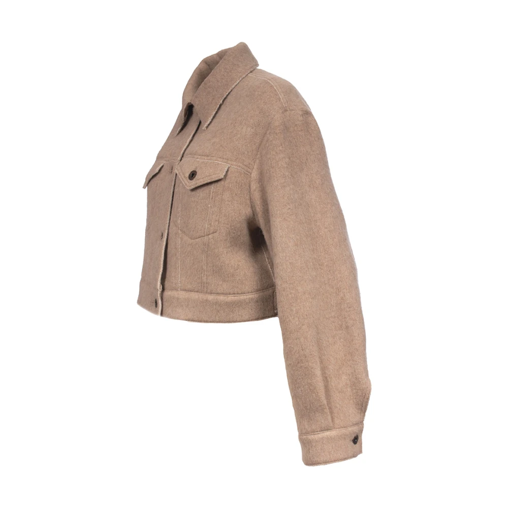 Jacob Cohën Korte wollen blend jas Beige Dames