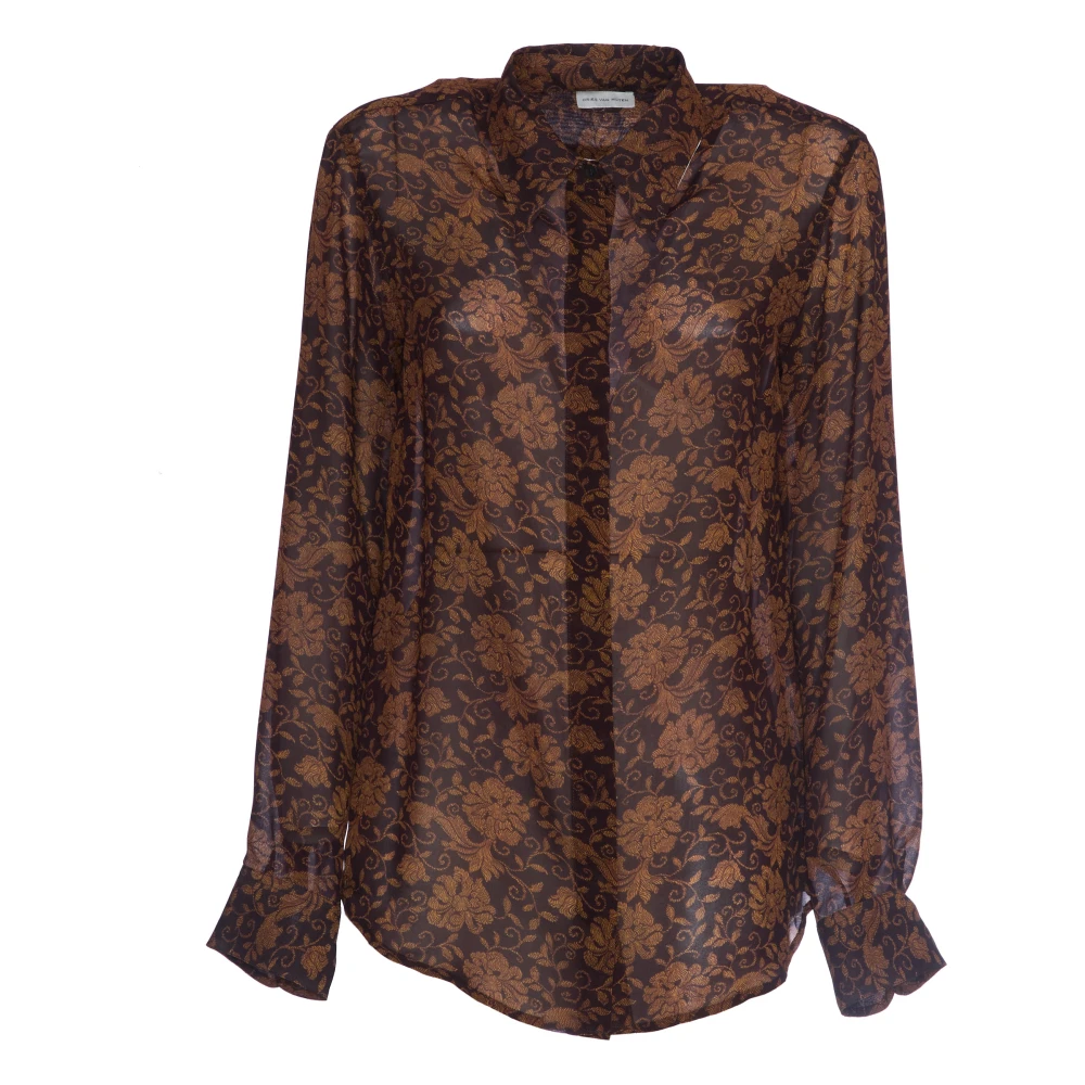 Dries Van Noten Donkerbruine Blouse Chic Casual Stijl Brown Dames