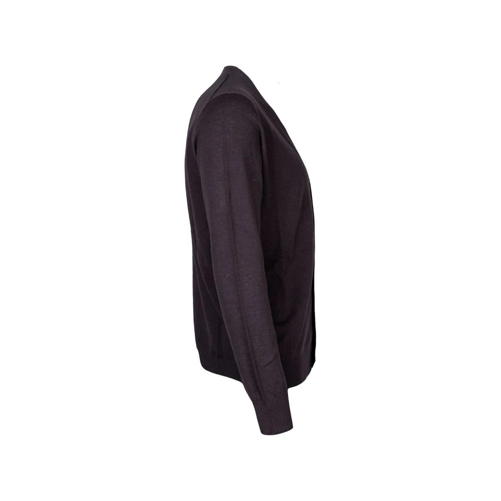 Kangra Heren Slim Fit Cardigan van Katoen en Linnen Brown Heren