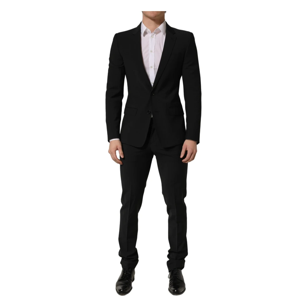 Dolce & Gabbana Men's Black Slim Fit Formal 2-Piece Suit - Single Breasted Suits - S - Suits