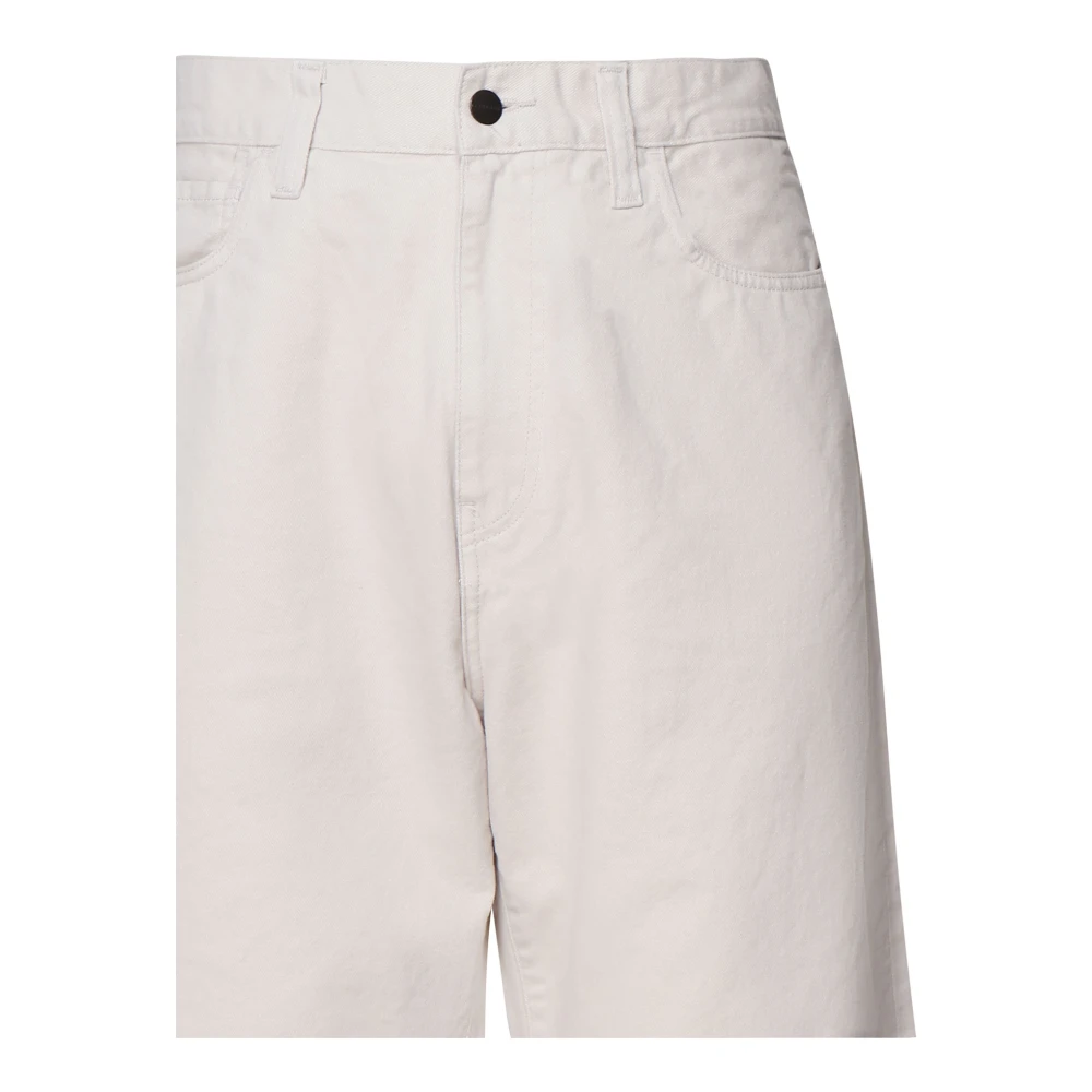 Carhartt WIP Wijde katoenen broek in vuil wit Beige Heren