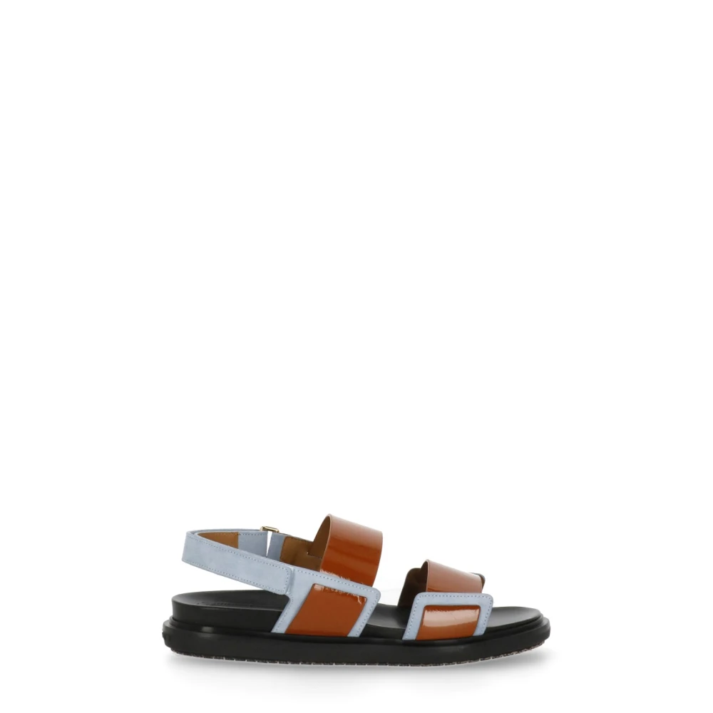 Marni Women's Brown Flat Sandals, 5 Uk, Fussbett Double-Strap Sandal