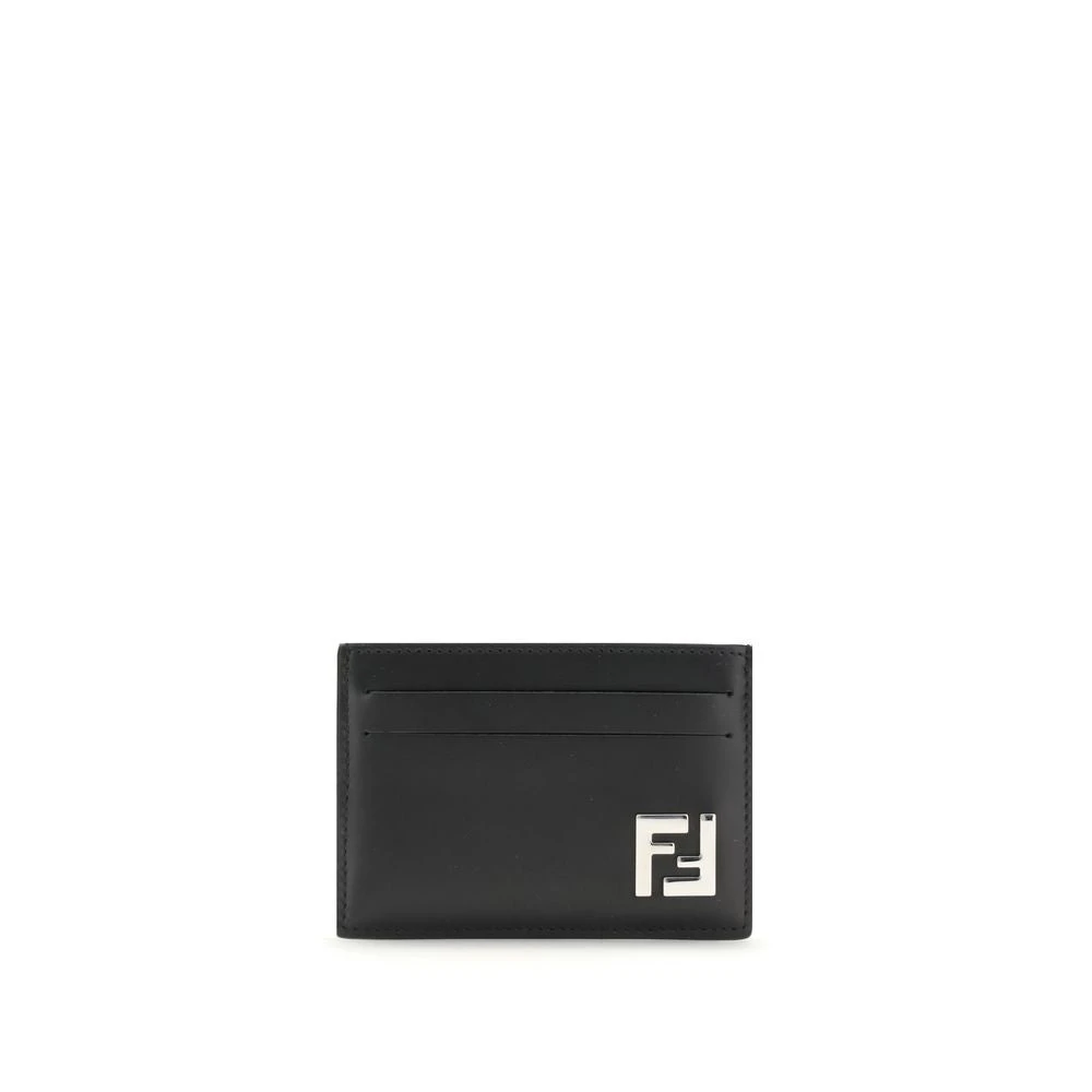 Fendi Men's Black Slim Squared Card Holder With Ff Motif