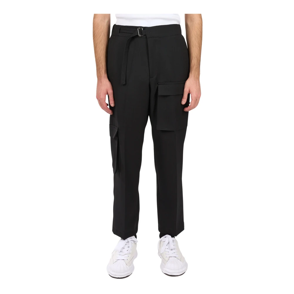 Costumein Cargo wollen broek losse pasvorm Black Heren