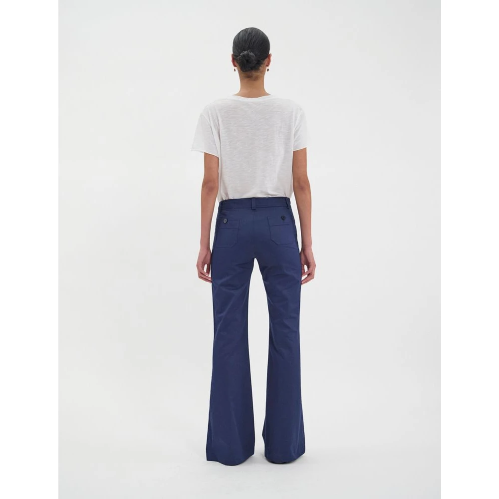 Ines De La Fressange Paris Charlotte marineblauwe katoenen broek Blue Dames