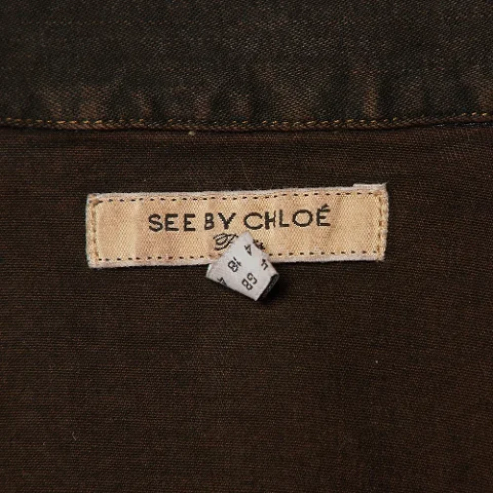 Chloé Pre-owned Denim outerwear Brown Dames