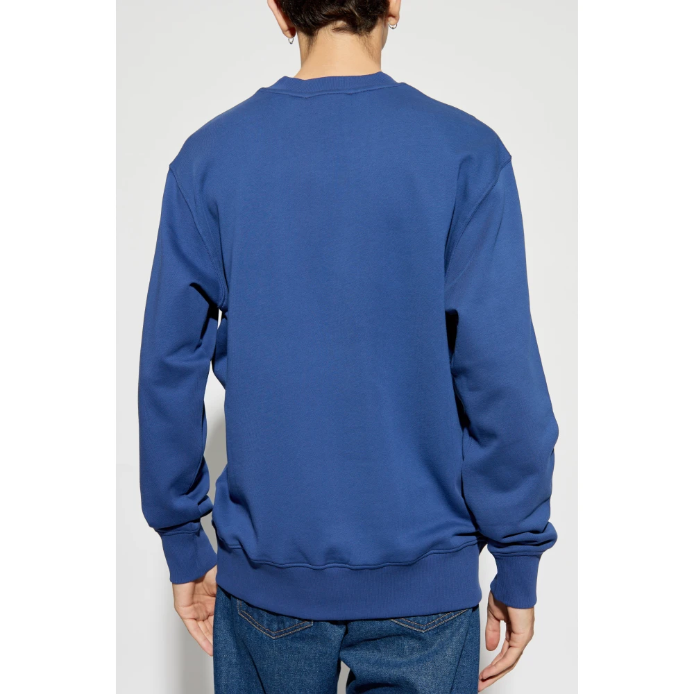 Versace Jeans Couture Sweatshirt met logo Blue Heren