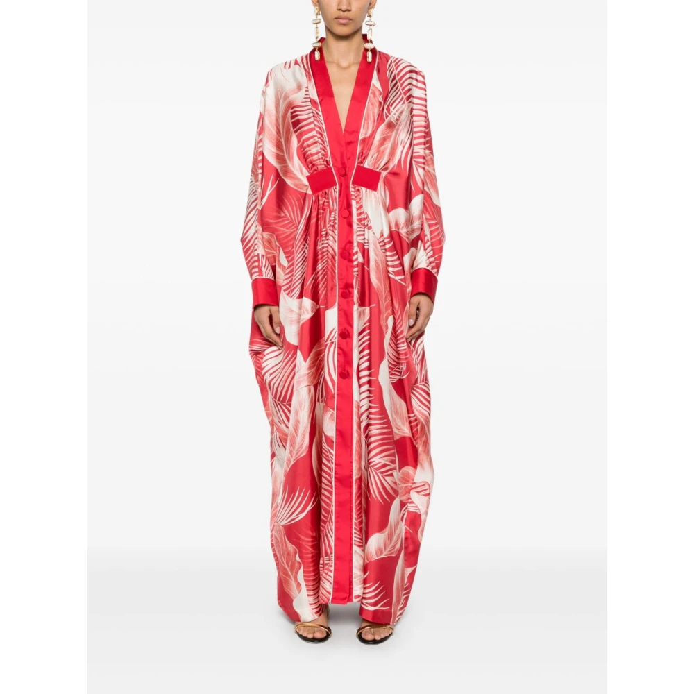 F.r.s For Restless Sleepers Rode klaproosjurk met vleermuismouwen Red Dames
