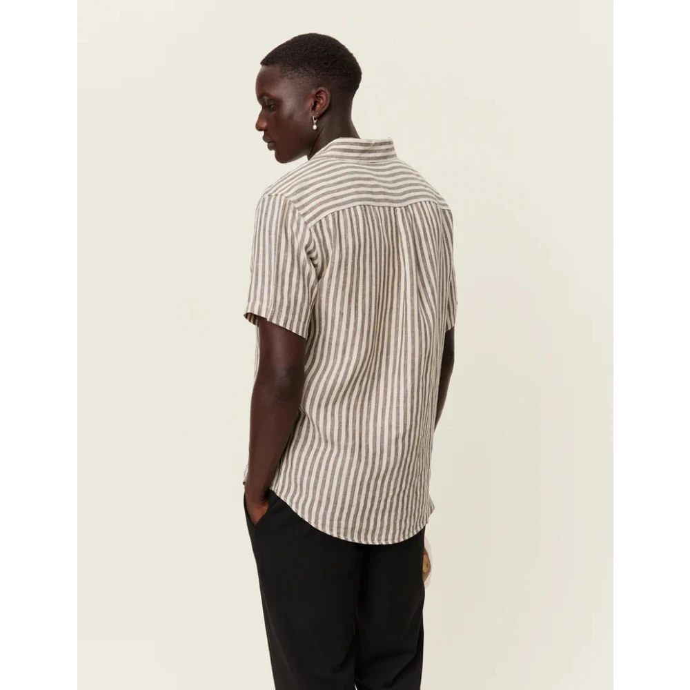 Les Deux Olive Night Linnen Shirt Multicolor Heren